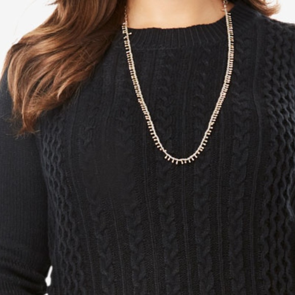 NEW 14/16 sweater  dress - black cableknit - Picture 3 of 6